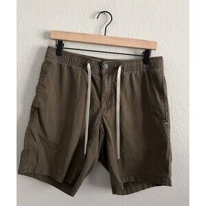 Vuori Shorts Mens Medium Green Ripstop Zip Elastic Waist Outdoor